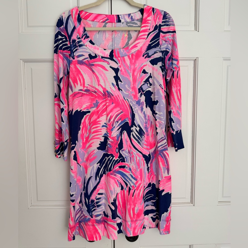 Lilly Pulitzer Pink and Blue 3/4 Sleeve Dress